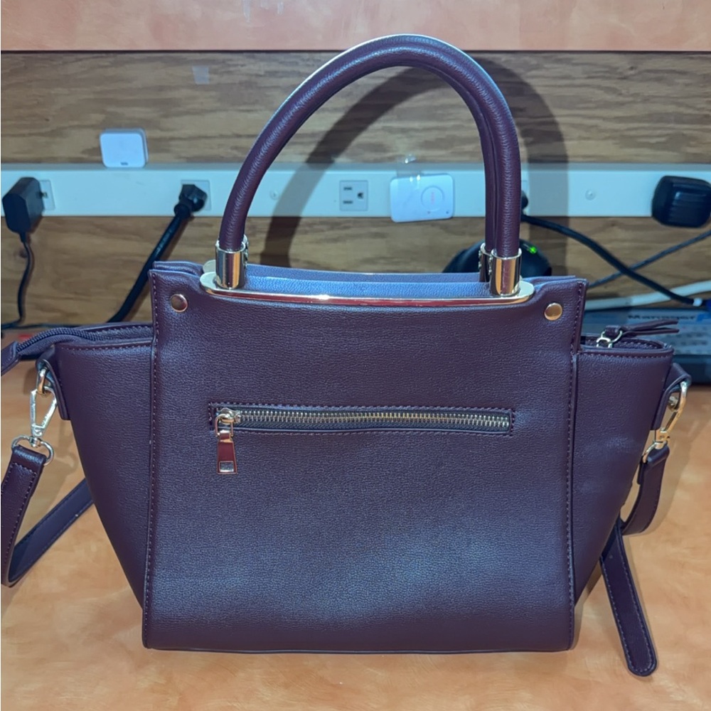 Miztique Dark Burgundy Vegan Leather Satchel /Crossbody Bag